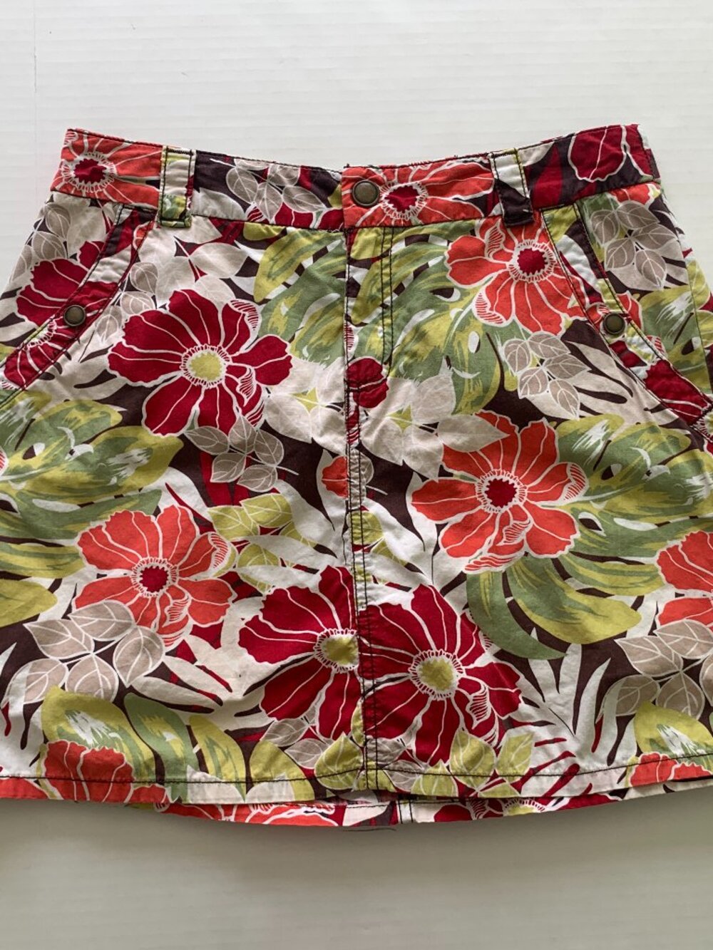 Croft & Barrow Stretch Floral Print Skort Women Sz 6/8 Bright Tropical Golf Casu